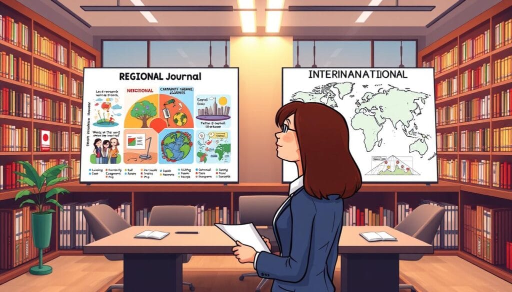 regional journal vs international journal comparison