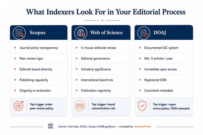 The Hitchhiker's Guide to the Editorial Workflow: How to Earn Author Trust and Indexer Attention 3 What Scopus, Web of Science, and DOAJ indexers look for in your journal editorial process